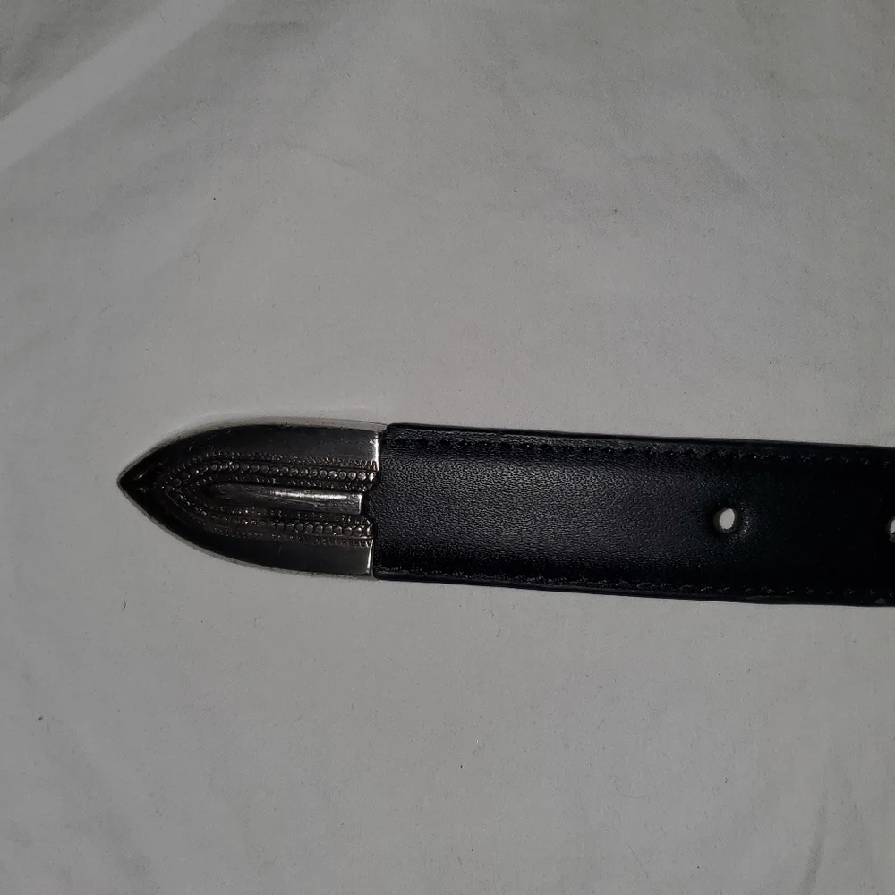 Silpada black leather belt silver